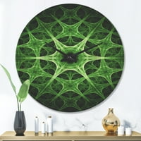 Dizajnerski uzorak apstraktni uzorak zelenih šiljaka moderni drveni zidni sat