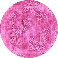 Moderni prostirke za sobe okruglog oblika s apstraktnim ružičastim uzorcima, okrugle 7 inča