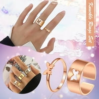 ; Prsten za zaključavanje za tinejdžerice mješoviti set zlatne veličine za ženske prstenove prstenovi-lanci muški