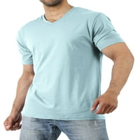 Osnovne Muške majice s kratkim rukavima i izrezom u obliku slova A. u jednobojnom pamuku