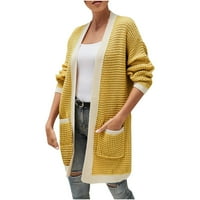 Ženska Moda, pleteni kardigan s dugim rukavima u tonu, široki vrhovi, bluza, džemper