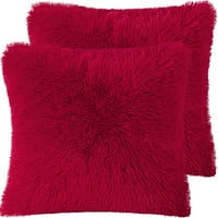 Jedinstvene ponude Fau krzneni oblozi ukrasni jastuk za bacanje pokriva crvenu krušku 18 18