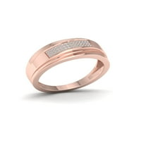Muški prsten od ružičastog zlata od 10 karata s dijamantom od 18 karata