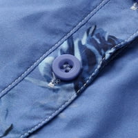 Ženski ljetni vrhovi ležerna tiskana košulja s kratkim rukavima s kratkim rukavima labave bluze za žene plave