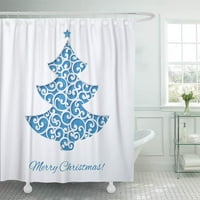 Plavo božićno drvce sa zvjezdanim uzorkom za odmor prekrasna aplikacija apstraktna zavjesa za tuširanje zavjesa