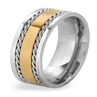 Obalni nakit Zlatni obloženi nehrđajući čelik uvijeni prsten