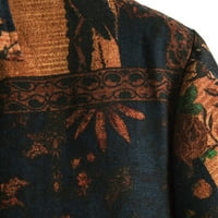 Muške košulje ležerni stilski gornji dio s printom na kopčanje, ljetna široka košulja kratkih rukava s mekim reverima,