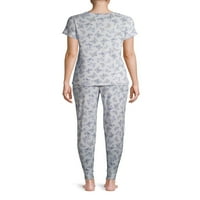 Jaclyn intimira žensku majicu s V-izrezom s džepom i joggerom s dvodijelnim setom pidžame