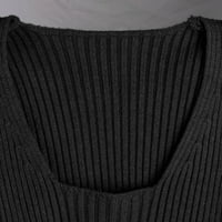 Jesenski džemperi za žene Modern Fit Jacket Cardigan odmor za odmor Neck Neeque za djevojčice crne veličine jedne