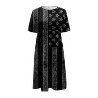 Gaiseeis ženska neovisnost Dan ležerne haljine tiskane haljine ljetne haljine tiskane naplaćene okrugli vrat midi