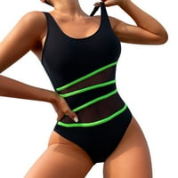 aiyuq.+ ženski bikini kupaći kostim s visokim remenom od mrežaste pređe bez čelične potpore