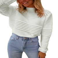 Ženski krzneni pulover, rebrasti džemper s dugim rukavima, slatka meka pletiva, jesenska topla ulična odjeća