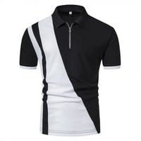 Muške košulje s kratkim rukavima golf košulje casual zip tanke majice za muškarce patchwork ljetni ovratnik trening