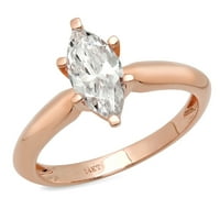 CT Brilliant Marquise Cut Simulirani dijamant 14K Rose Gold Ring Sz 10.25