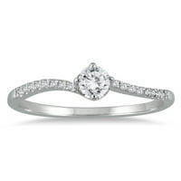 Dijamantni prsten za žene karat TW u 10k bijelom zlatu