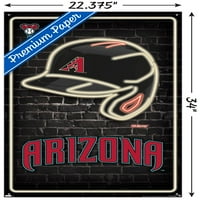 Arizona DiamondBacks - Neonska kaciga zidna plakata s Pushpins, 22.375 34