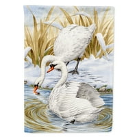Karolinsko blago 92061 zastava s bijelim labudovima platno za kuću velike veličine, višebojno