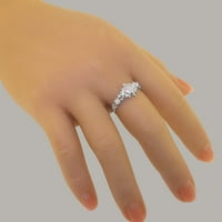 Britanski ženski prsten od sterling srebra, prirodni opal kubični cirkonij jubilarni prsten - opcije veličine-veličina