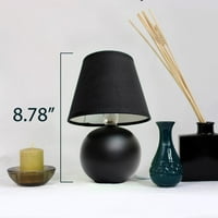Kućna ukrasna stolna svjetiljka s mini keramičkom kuglom, siva
