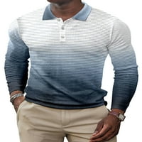 Niuer casual polo majica za muškarce dugi rukavi ležerni rever vrat u boji blok tiska