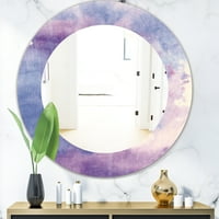 DesignArt 'Akvarel Purple Haze II' Moderno ogledalo - ovalno ili okrugli zid zrcala