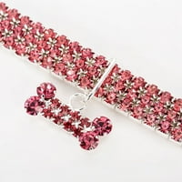 Ogrlica s ogrlicom za kućne ljubimce svjetlucavi kameni kristal privjesak od kostiju ogrlica s ogrlicom za štene