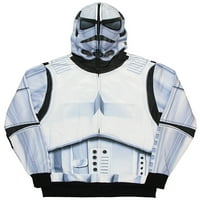 Star Wars muški oluja Stormtrooper Full Zip-up maska ​​Kostim Hoodie Polyester X-LARGE