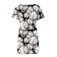 Ženske haljine casual bejzbol print kratki rukav mini majica