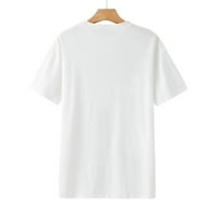 Božićne majice za žene Plus veličine slatka grafička majica s okruglim vratom majica kratkih rukava ljetni top