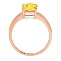 2. CT Brilliant Asscher Cut Clear Simulirani dijamant 18K ružičasti zlatni prsten SZ 6.5