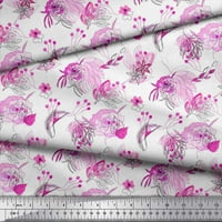 Soimoi Poly Georgette tkanina Listovi i Camellias cvjetna tkanina za printu po dvorištu široka