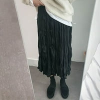 Yinguo ženska moda visoki struk srednje dužine oblikovane linijske suknje suknja elastična svestrana jesenska