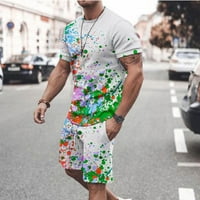 Muška ljetna ležerna majica s printom od 3 inča za svakodnevno nošenje kratkih rukava + sportske hlače, ležerno