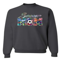 Wild Bobby, šarena nogometna mama, Majčin dan, Unise Crewneck Graphic Sweatshirt, Royal, 3xl