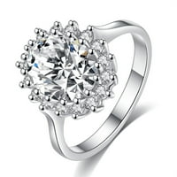 Toyella vruće pozlaćeno bijelo zlato i cirkon britanska kate princeza prsten kreativni puni dijamantni cirkon