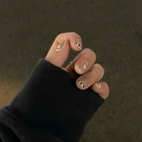 Lažni nokti kratke naljepnice za nokte s leopard printom krave gotove naljepnice za nokte s ljepilom