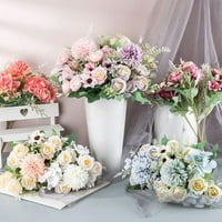Umjetno cvijeće, lažni božur, dekor buketa svilene krizanteme, plastična čajna ruža, realistični cvjetni aranžmani,