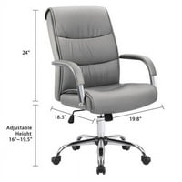 Vineego High Back Office stol stolica Konferencijska stolica s PU kožom, siva