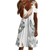 ljetne haljine za žene, haljina za plažu s cvjetnim printom, havajska haljina kratkih rukava s okruglim vratom,
