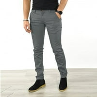 Modne muške hlače, muške rastezljive baršunaste hlače klasičnog kroja, hlače ravnog prednjeg dijela u sivoj boji,
