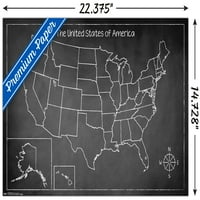 Karta krede-Američki zidni poster, 14.725 22.375