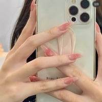 Sjajni nježni ružičasti lažni noktirani noktirani dugački lažni nokat za žene i djevojke ljepilo
