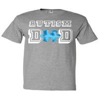 Autistični Tata informiran o autizmu s plavom majicom puzzle