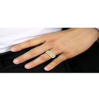 1. Carat T.W. Bijeli dijamant 10k muški prsten od žutog zlata