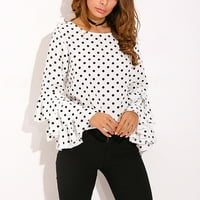 Ženska košulja s rukavima u obliku Polka Dot bluze Ženska široka modna ležerna Ženska bluza s raširenim rukavima