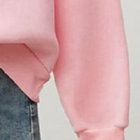 Majice s natpisom svijest o raku dojke za žene, dukserica s dugim rukavima s okruglim vratom, ružičasta;