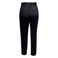 Ženske hlače od elastične elastike u struku, široke hlače s džepovima, moderne široke hlače, Ležerne udobne jednobojne