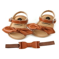Sandale za djevojčice vezane mašnama ukrašene kopčama s prstenom Podesive neklizajuće ljetne ravne cipele Na otvorenom