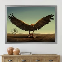DesignArt 'otvorena krila roc ptica u divljini' Farmhouse uokvireni umjetnički tisak