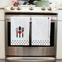 Kreativni pokloni-set od 2 komada-kuhinjski ručnici u obliku srca od bijele vrećice za brašno